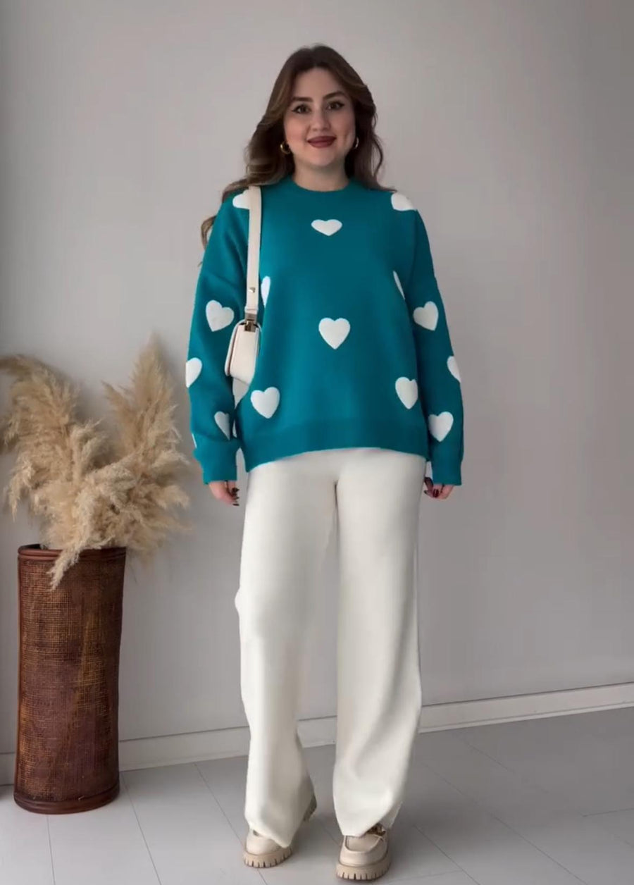 Winter Persian Blue Hearts Co-Ord Set