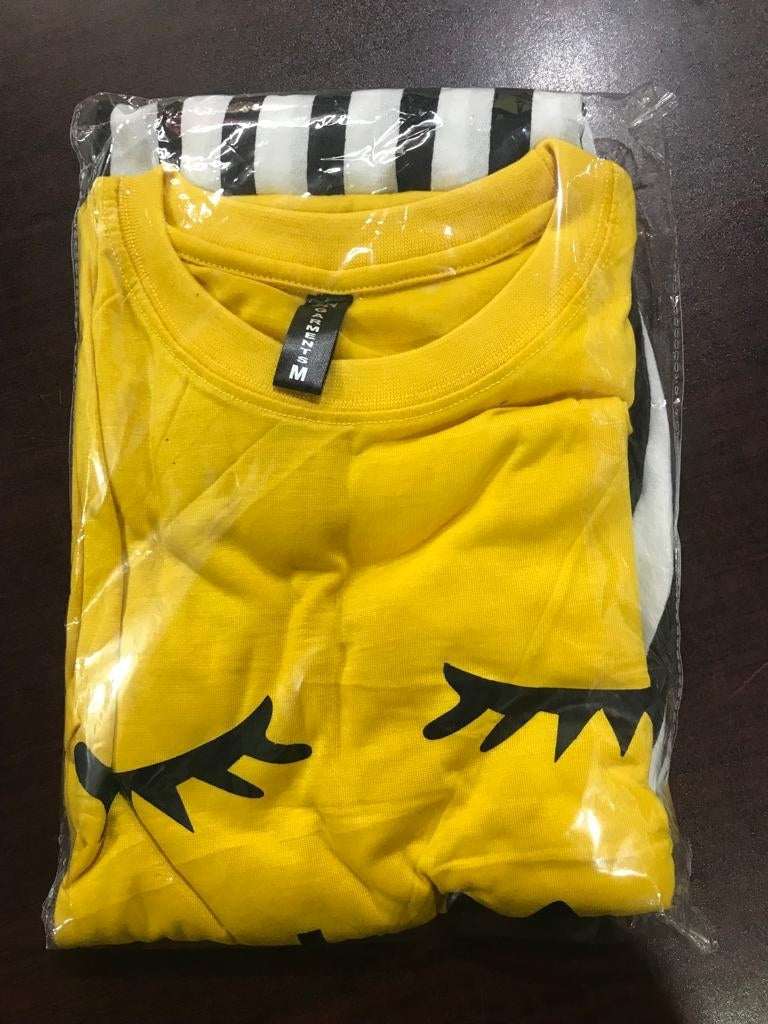 Yellow Let me Sleep 2 PC Nightwear Nightdress